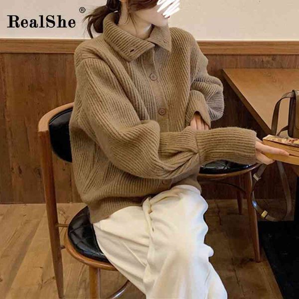 women's knits & tees realshe knit cardigan women coat turn-down collar lantern sleeve buttons sweaters ladies spring casual streetwear, White
women's knits & tees realshe knit cardigan women coat turn-down collar lantern sleeve buttons sweaters ladies spring casual streetwear, White