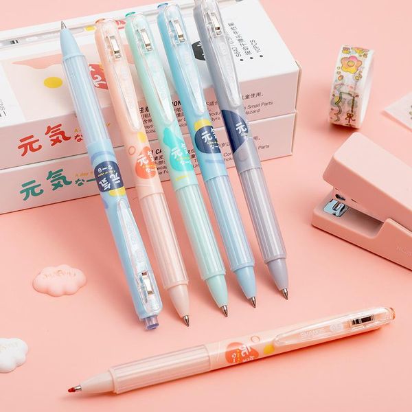 4pcs a day of vigour gel pen click type 0.5mm ballpoint black color ink writing stationery office school supplies a6233 pens
4pcs a day of vigour gel pen click type 0.5mm ballpoint black color ink writing stationery office school supplies a6233 pens