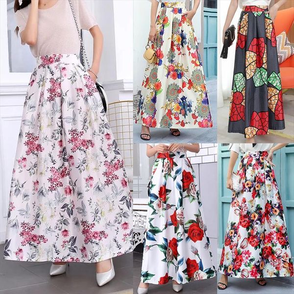 fashion print long retro women skirts casual bohemian floral large swing ankle length vintage 3xl, Black
fashion print long retro women skirts casual bohemian floral large swing ankle length vintage 3xl, Black