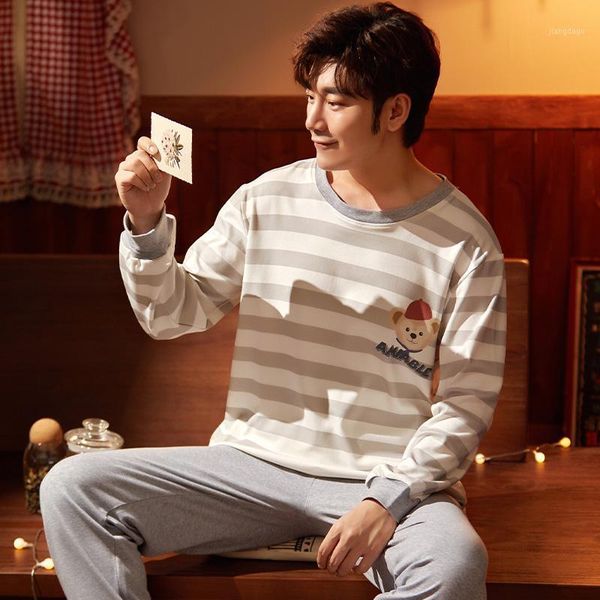 men's sleepwear purecotton pullover long sleeve trousers pajama a sets winter boy man jammies o-neck home casual nightwear pyjamas cke, Black;brown
men's sleepwear purecotton pullover long sleeve trousers pajama a sets winter boy man jammies o-neck home casual nightwear pyjamas cke, Black;brown
