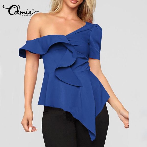 women's blouses & shirts celmia 2021 fashion blouse cold shoulder women solid elegant office lady irregular hem casual street blus, White
women's blouses & shirts celmia 2021 fashion blouse cold shoulder women solid elegant office lady irregular hem casual street blus, White