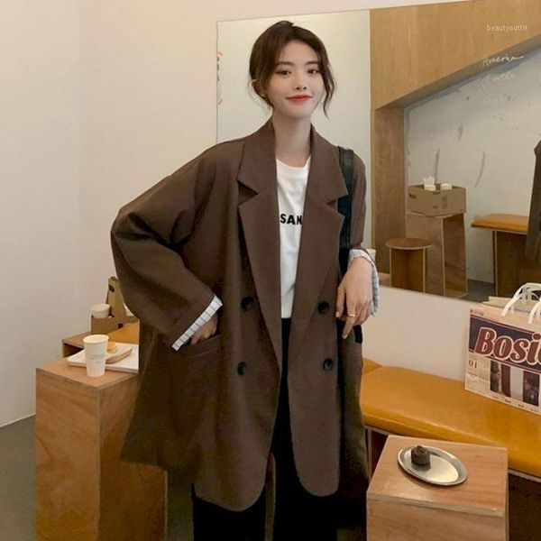 women's suits & blazers women minimalist solid outwear loose elegant retro official fashion high street feminine all-match spring comfo, White;black
women's suits & blazers women minimalist solid outwear loose elegant retro official fashion high street feminine all-match spring comfo, White;black