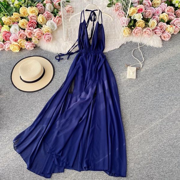 casual dresses ftlzz summer women spaghetti strap backless long dress vintage ladies split fairy holiday beach for party, Black;gray
casual dresses ftlzz summer women spaghetti strap backless long dress vintage ladies split fairy holiday beach for party, Black;gray
