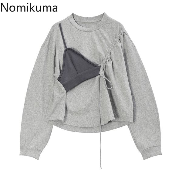 nomikuma drawstring lace up korean t shirts women fake two piece o neck long sleeve casual loose tshirts female autumn 3d572 210514, White
nomikuma drawstring lace up korean t shirts women fake two piece o neck long sleeve casual loose tshirts female autumn 3d572 210514, White