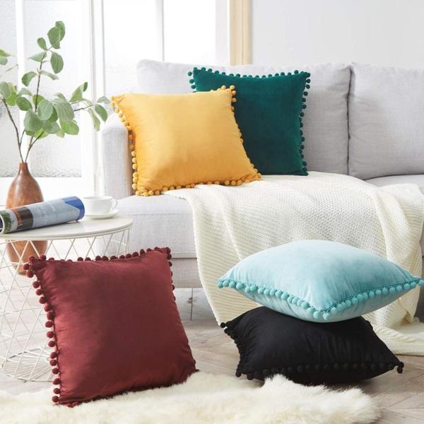 cushion/decorative pillow 2pcs nortdic style soft velvet cover cushion 45x45 decorative pillows with balls for sofa bed car home throw
cushion/decorative pillow 2pcs nortdic style soft velvet cover cushion 45x45 decorative pillows with balls for sofa bed car home throw
