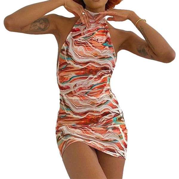 women's swimwear women summer sheath dress multicolor abstract print halter-neck sleeveless backless tight skirt for girls, White;black
women's swimwear women summer sheath dress multicolor abstract print halter-neck sleeveless backless tight skirt for girls, White;black