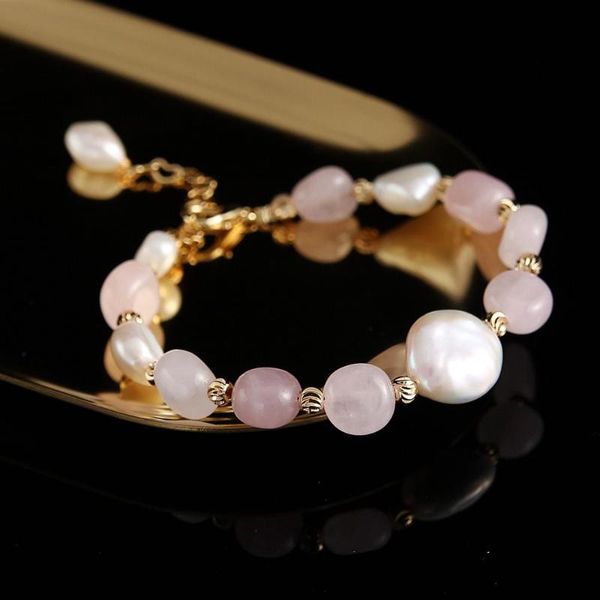 other bracelets natural pink crystal freshwater pearl bracelet for women gift stone beads fashion jewelry, Golden;silver
other bracelets natural pink crystal freshwater pearl bracelet for women gift stone beads fashion jewelry, Golden;silver