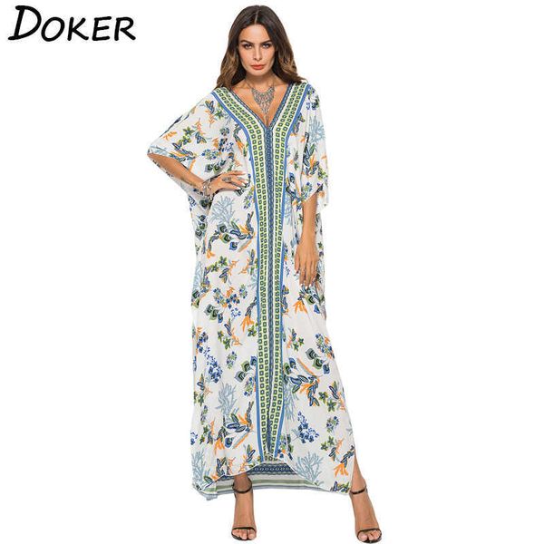 women print summer beach long dresses v-neck fashion bat sleeve bohemian loose maxi female casual 210604, Black;gray
women print summer beach long dresses v-neck fashion bat sleeve bohemian loose maxi female casual 210604, Black;gray