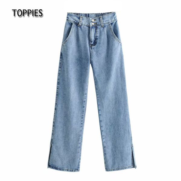 ies hight waist jeans woman blue straight denim pants side split high street female trousers 210412
ies hight waist jeans woman blue straight denim pants side split high street female trousers 210412