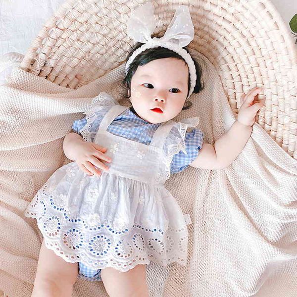 rompers spring korean style baby girl2-pcs sets bodysuit blue plaid jumpsuit +lace sling cute kids born clothes e2120 g2xi
rompers spring korean style baby girl2-pcs sets bodysuit blue plaid jumpsuit +lace sling cute kids born clothes e2120 g2xi