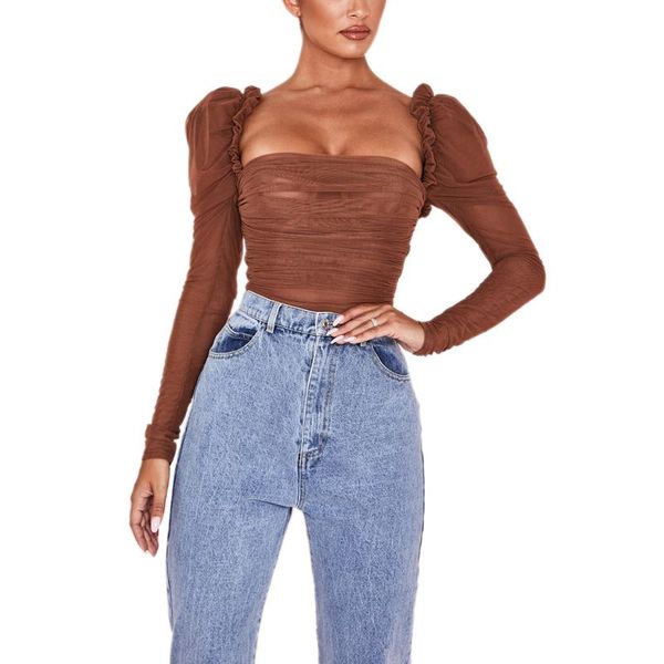 women's jumpsuits & rompers mesh sheer bodysuit, square neck long puff sleeve skinny one-piece leotard, Black;white
women's jumpsuits & rompers mesh sheer bodysuit, square neck long puff sleeve skinny one-piece leotard, Black;white