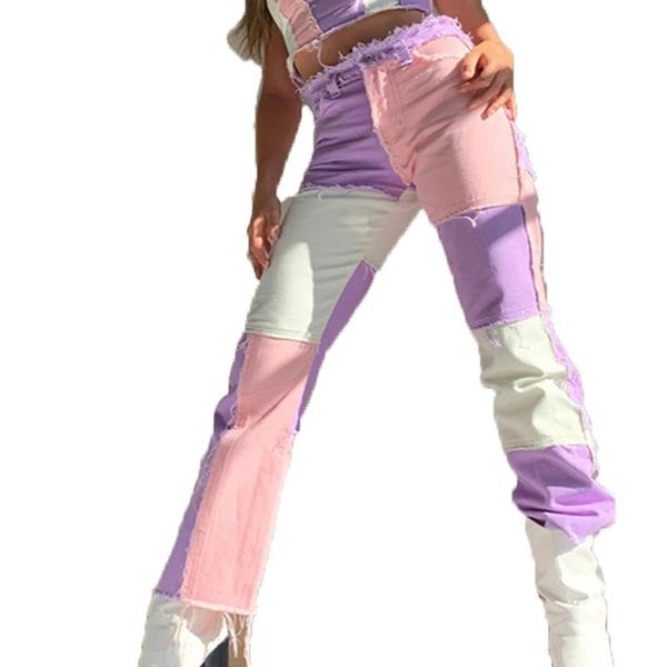 fashion variegated patchwork jeans woman autumn casual high waisted tassel side denim trousers female loose straight leg women's, Blue
fashion variegated patchwork jeans woman autumn casual high waisted tassel side denim trousers female loose straight leg women's, Blue
