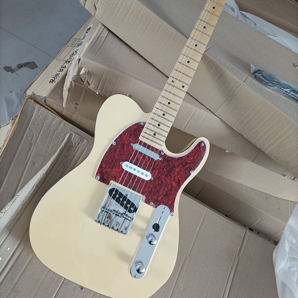 6 strings cream electric guitar with tortoise-shell pickguard,maple fretboard
6 strings cream electric guitar with tortoise-shell pickguard,maple fretboard
