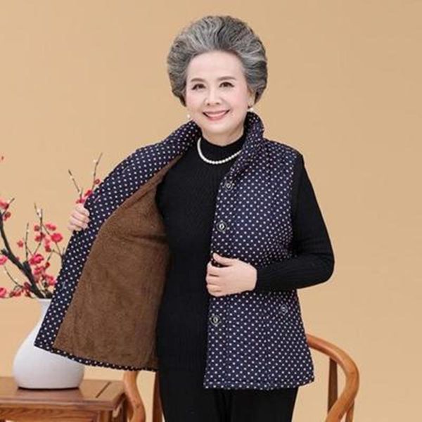 women's vests warm waistcoat middle age women coat winter thickening vest plus size printed cotton grandma wear clothes 5xl rb97, Black;white
women's vests warm waistcoat middle age women coat winter thickening vest plus size printed cotton grandma wear clothes 5xl rb97, Black;white