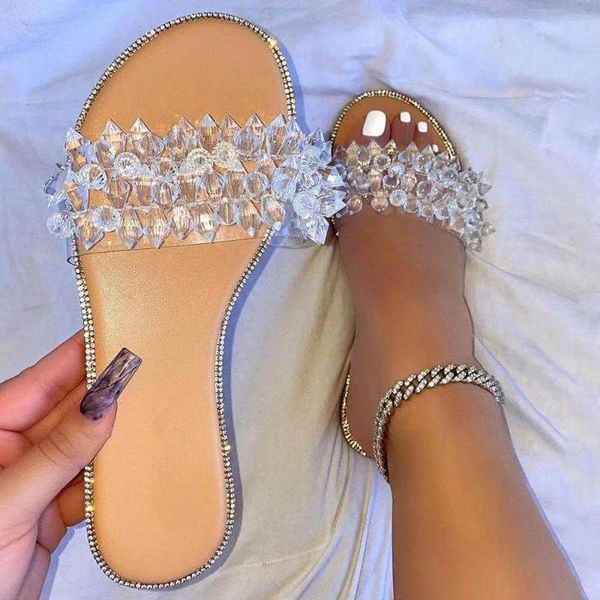 slippers summer women outdoor all-match casual round head rhinestone transparent flower female flat beach sandals, Black
slippers summer women outdoor all-match casual round head rhinestone transparent flower female flat beach sandals, Black
