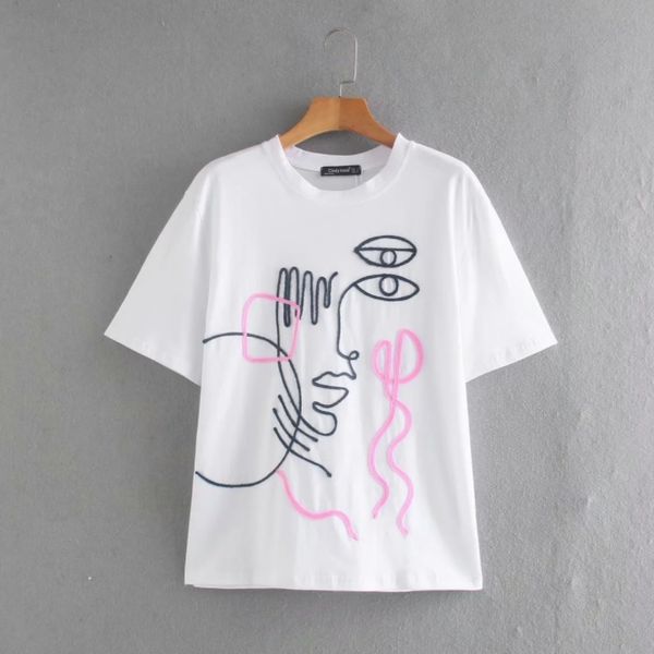 summer women chic embroidery short sleeve white knitted t shirt casual female o neck loose t1509 210430
summer women chic embroidery short sleeve white knitted t shirt casual female o neck loose t1509 210430