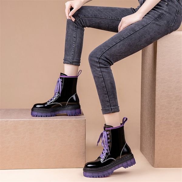 winter boots women ankle platform lace up color matching flat heel for fashion 210507, Black
winter boots women ankle platform lace up color matching flat heel for fashion 210507, Black