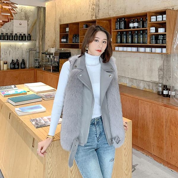 women's fur & faux lamb leather lapel collar warm jacket 100% genuine women autumn coat fashion sleeveless cool luxury vest, Black
women's fur & faux lamb leather lapel collar warm jacket 100% genuine women autumn coat fashion sleeveless cool luxury vest, Black