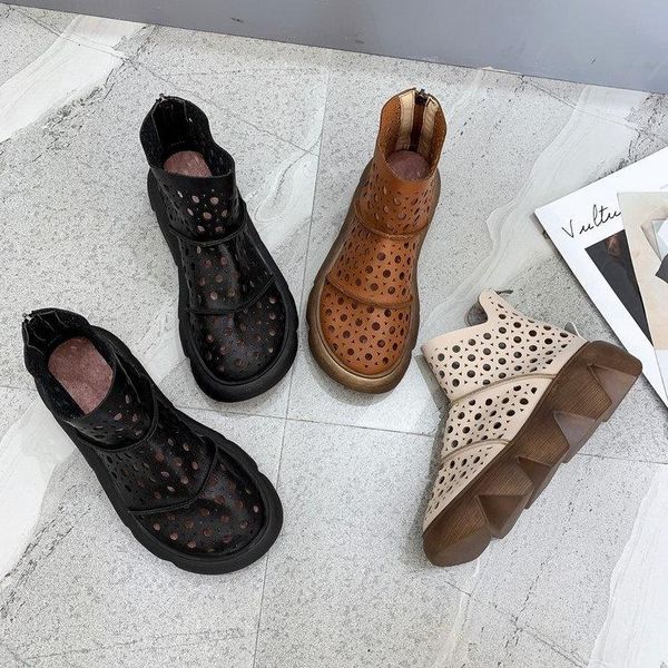 sandals 2021 autumn thick soled short boots women's british hollow out style leisure breathable, Black
sandals 2021 autumn thick soled short boots women's british hollow out style leisure breathable, Black