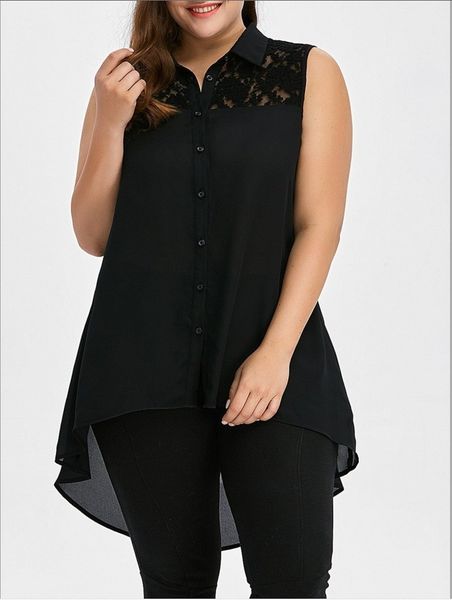 shirts summer blouse women fashion plus size lace high low asymmetric sleeveless fit soft blusas mujer de moda, White
shirts summer blouse women fashion plus size lace high low asymmetric sleeveless fit soft blusas mujer de moda, White