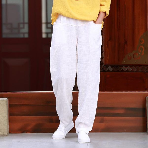 women's pants & capris origoods cotton linen harem women loose casual solid long elastic waist vintage fall 2021 trousers c190, Black;white
women's pants & capris origoods cotton linen harem women loose casual solid long elastic waist vintage fall 2021 trousers c190, Black;white