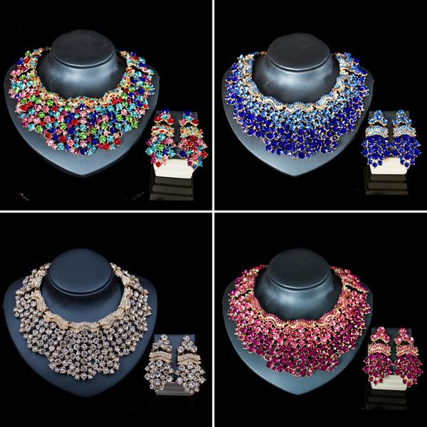 earrings & necklace women accessories wedding bridal gold color statement crystal pendant earring party boho jewelry set luxury rhinestone, Silver
earrings & necklace women accessories wedding bridal gold color statement crystal pendant earring party boho jewelry set luxury rhinestone, Silver