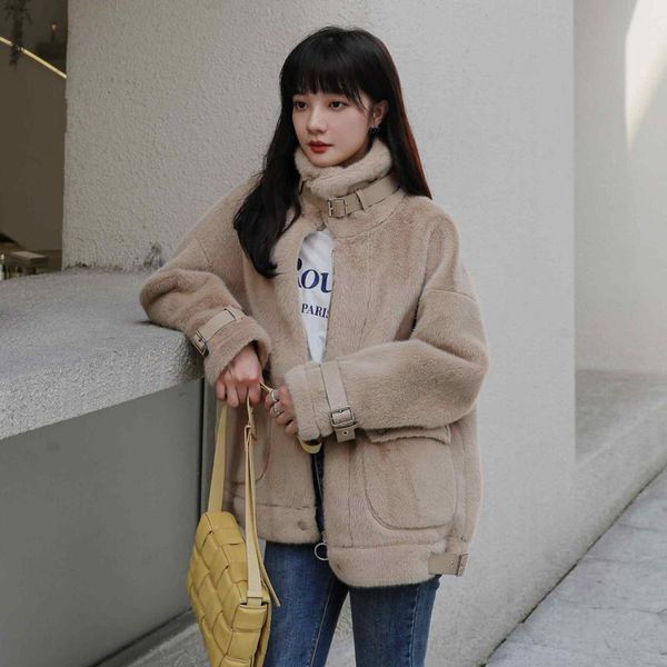 women's fur & faux women 2021 winter fashion thick warm solid outwear female mink jackets ladies stand collar lamb coats p698, Black
women's fur & faux women 2021 winter fashion thick warm solid outwear female mink jackets ladies stand collar lamb coats p698, Black
