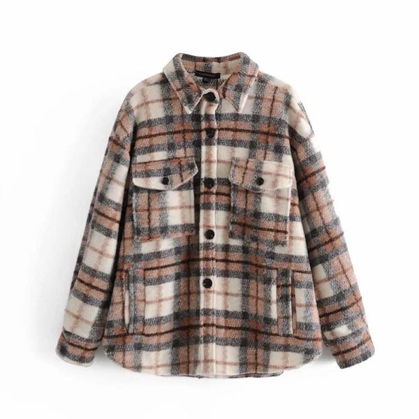 women's jackets england style chic pockets plaid woolen jacket women fashion turn-down collar coat female casual streetwear, Black;brown
women's jackets england style chic pockets plaid woolen jacket women fashion turn-down collar coat female casual streetwear, Black;brown