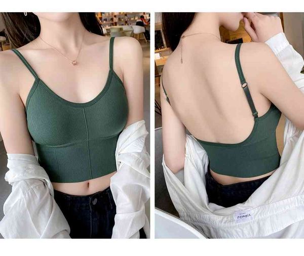 women sling knitted crop lingerie intimates with removable padded camisole summer female vest short tank 210514, White
women sling knitted crop lingerie intimates with removable padded camisole summer female vest short tank 210514, White