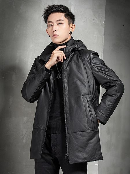 genuine cow leather clothes mens first layer cowhide down jacket winter hooded thick long trench coat tide men's & faux, Black
genuine cow leather clothes mens first layer cowhide down jacket winter hooded thick long trench coat tide men's & faux, Black