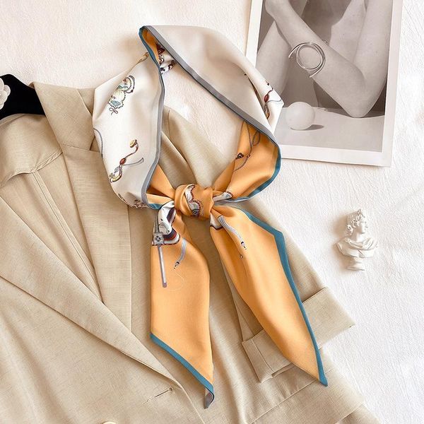 korean-style small silk scarf women's spring autumn narrow fashion long strip arm bag ribbon neckerchief scarves, Blue;gray
korean-style small silk scarf women's spring autumn narrow fashion long strip arm bag ribbon neckerchief scarves, Blue;gray