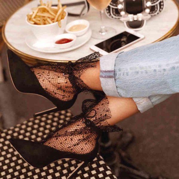 dress shoes spring elegant lace wedding pointed toe high heels stiletto luxury women n9vn, Black
dress shoes spring elegant lace wedding pointed toe high heels stiletto luxury women n9vn, Black