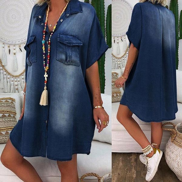 women's blouses & shirts umeko 2021 autumn casual denim loose short sleeve turn-down collar oversized party dresses plus size, White
women's blouses & shirts umeko 2021 autumn casual denim loose short sleeve turn-down collar oversized party dresses plus size, White