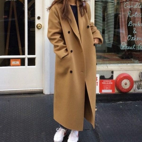 women's wool & blends autumn winter coat women double breasted long fashion ladies sleeve notched collar overcoat parka jacket vintage, Black
women's wool & blends autumn winter coat women double breasted long fashion ladies sleeve notched collar overcoat parka jacket vintage, Black