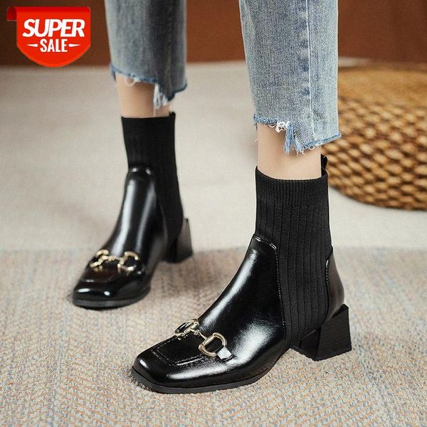 european station knitted elastic short boots women's autumn square head thick heel thin fashion women #ev6u, Black
european station knitted elastic short boots women's autumn square head thick heel thin fashion women #ev6u, Black