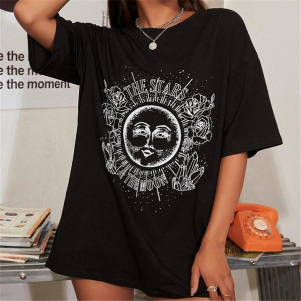 women's t-shirt women spring summer gothic fashion letter print graphic t shirts casual short sleeve loose round neck over sized basic, White
women's t-shirt women spring summer gothic fashion letter print graphic t shirts casual short sleeve loose round neck over sized basic, White