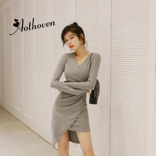 casual dresses autumn bodycon asymmetrical gray elegant v neck full sleeve draped dress women office party lady vestidos, Black;gray
casual dresses autumn bodycon asymmetrical gray elegant v neck full sleeve draped dress women office party lady vestidos, Black;gray