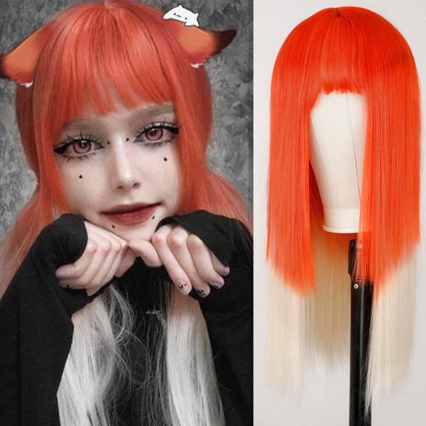 synthetic wigs miss queen orange gold ombre wig long straight with bangs for women daily/party/cosplay, Black
synthetic wigs miss queen orange gold ombre wig long straight with bangs for women daily/party/cosplay, Black