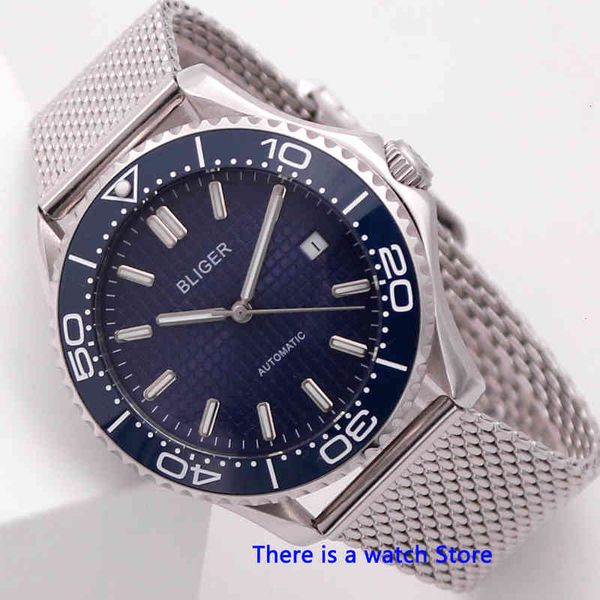 41mm blue dial automatic bliger mechanical mens watch luxury brand sapphire glass luminous waterproof calendar men, Slivery;brown
41mm blue dial automatic bliger mechanical mens watch luxury brand sapphire glass luminous waterproof calendar men, Slivery;brown