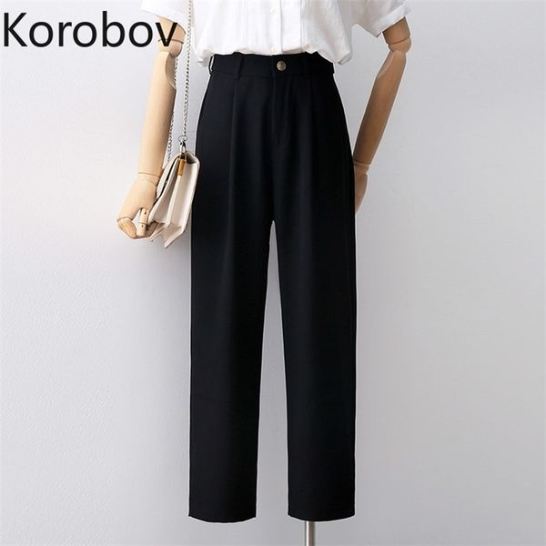 korobov korean ol joggers femme vintage chic high waist women trousers autumn streetwear harajuku harem pants 210430, Black;white
korobov korean ol joggers femme vintage chic high waist women trousers autumn streetwear harajuku harem pants 210430, Black;white