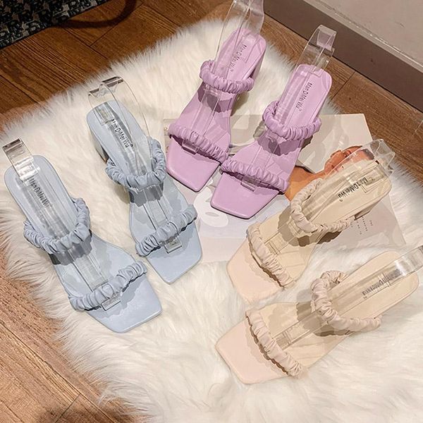 slippers 2021 ins summer fashion women thick heels slides one word with folds designer fairy style lady valentine shoes, Black
slippers 2021 ins summer fashion women thick heels slides one word with folds designer fairy style lady valentine shoes, Black