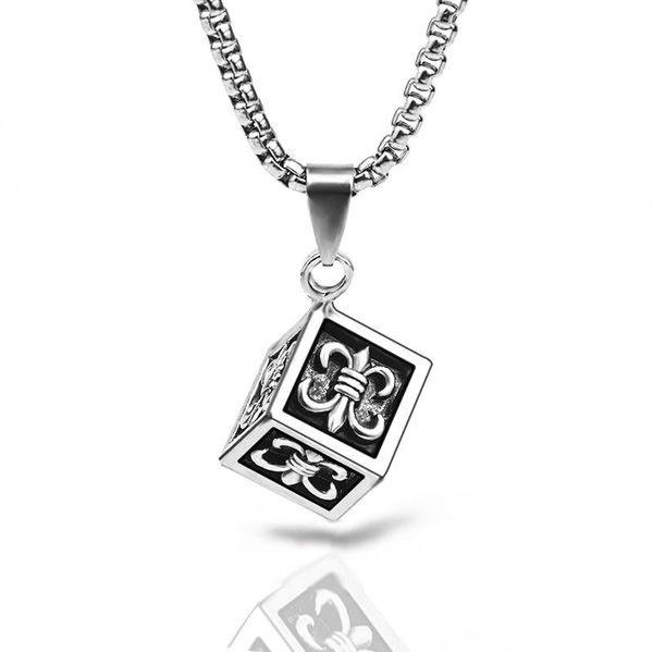 pendant necklaces children's cross cube titanium steel necklace european and american personality retro tide male female students, Silver
pendant necklaces children's cross cube titanium steel necklace european and american personality retro tide male female students, Silver