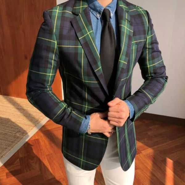 men's suits & blazers green windowpane single breasted plaid jacket with ivory pants slim fit smart casual coat custom made 2 pieces, White;black
men's suits & blazers green windowpane single breasted plaid jacket with ivory pants slim fit smart casual coat custom made 2 pieces, White;black