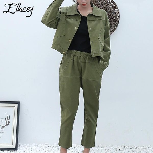 ellacey spring 2021 safari stye two piece outfits army green women's suit jacket and pants suits literary casual 2 pieces set, White
ellacey spring 2021 safari stye two piece outfits army green women's suit jacket and pants suits literary casual 2 pieces set, White