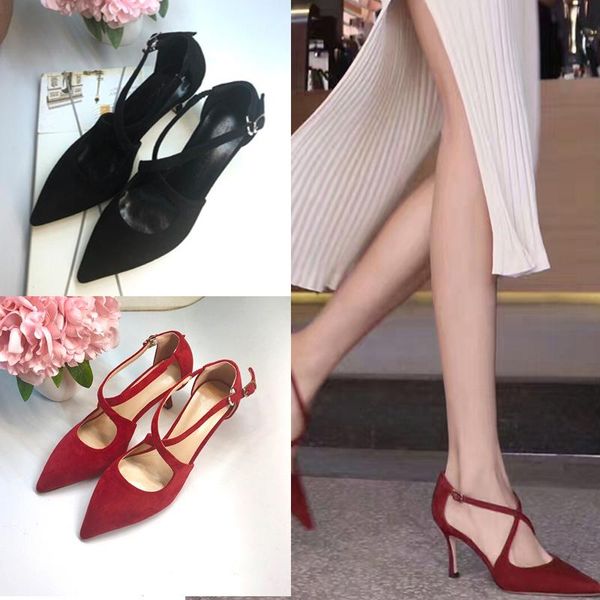 women sandals 2021 pointed high-heeled shoes wine red wedding cross straps thin heel summer pumps tpr, Black
women sandals 2021 pointed high-heeled shoes wine red wedding cross straps thin heel summer pumps tpr, Black