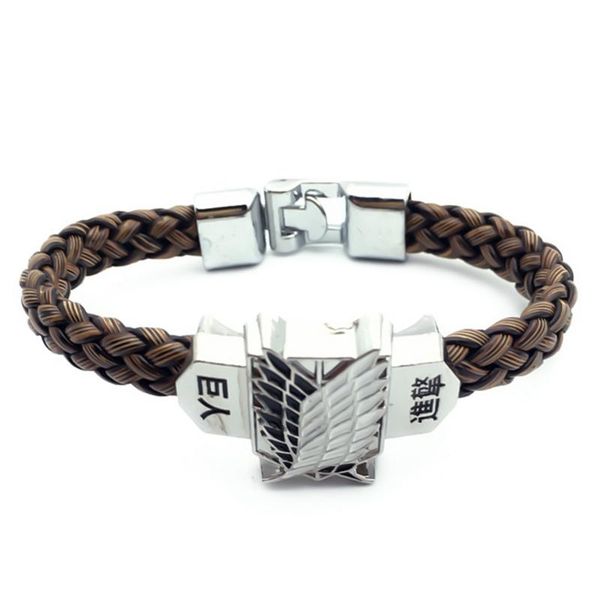 fashion anime attack on titan charm bracelet shingeki no kyojin cosplay leather bracelets wristband bangles wristlet, Golden;silver
fashion anime attack on titan charm bracelet shingeki no kyojin cosplay leather bracelets wristband bangles wristlet, Golden;silver
