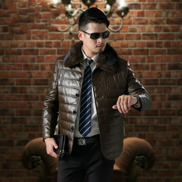 men's leather & faux ayusnue 2021 real jacket men autumn winter sheepskin down coat collar genuine jackets t2 kj3007, Black
men's leather & faux ayusnue 2021 real jacket men autumn winter sheepskin down coat collar genuine jackets t2 kj3007, Black