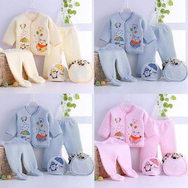 clothing sets 5pcs born baby boy girl clothes set cartoon long sleeve +hat+pants +bib outfits infant, White
clothing sets 5pcs born baby boy girl clothes set cartoon long sleeve +hat+pants +bib outfits infant, White