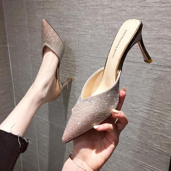shoes woman's slippers cover toe female mule luxury slides heeled mules med shallow 2021 soft designer summer high thin pointed, Black
shoes woman's slippers cover toe female mule luxury slides heeled mules med shallow 2021 soft designer summer high thin pointed, Black