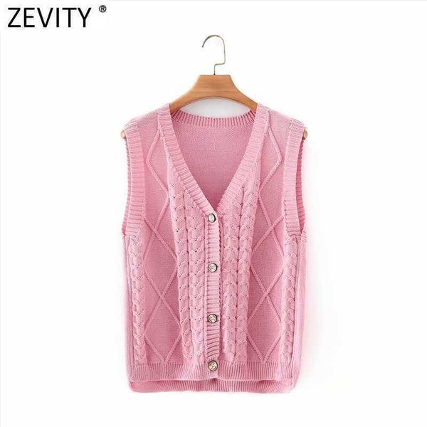 zevity women v neck candy color twist crochet knitting vest sweater femme chic sweet breasted waistcoat cardigans s618 210603, White;black
zevity women v neck candy color twist crochet knitting vest sweater femme chic sweet breasted waistcoat cardigans s618 210603, White;black